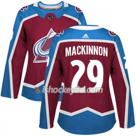 Dame NHL Colorado Avalanche Trøje Nathan MacKinnon 29 Adidas 2017-2018 Vinrød Authentic